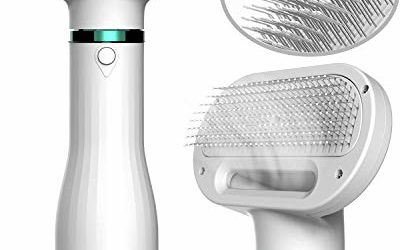 LIVEKEY Pet Hair Dryer Upgraded Version,2 in 1 Pet Grooming Hair Dryer with Slicker Brush, Dog Hair Dryer with Adjustable Temperatures Settings, for Small and Medium Dogs and Cats