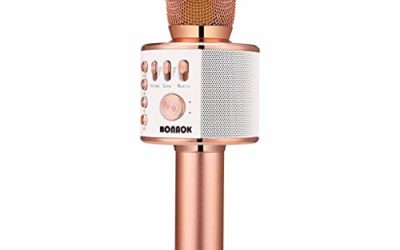 BONAOK Wireless Bluetooth Karaoke Microphone,3-in-1 Portable Handheld Karaoke Mic Speaker Machine Christmas Birthday Home Party for Android/iPhone/PC or All Smartphone(Q37 Rose Gold)