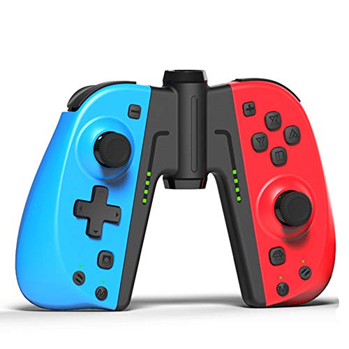 KINVOCA C25 Joy Pad Controller for Nintendo Switch, Replacement for Switch Joycon, Wired/Wireless Switch Controller, Programmable Macros, Turbo, Motion Control & Dual Shock, Red and Blue with Grip