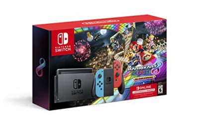 Nintendo Switch&trade; w/ Neon Blue & Neon Red Joy-Con&trade; + Mario Kart&trade; 8 Deluxe (Full Game Download) + 3 Month Nintendo Switch Online Individual Membership