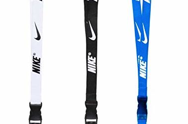 3 Pack Fashion Neck Lanyard for Keychain Phones Wallet ID Badge Holder Whistles,Colorful Lanyard with Quick Release Buckle,White Black and Blue