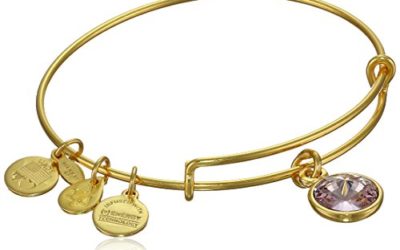 Alex and Ani "Bangle Bar" June Imitation Birthstone Gold-Tone Expandable Bracelet