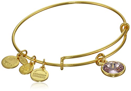 Alex and Ani "Bangle Bar" June Imitation Birthstone Gold-Tone Expandable Bracelet