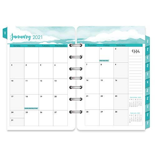 2021 Planner Refill – 2021 Weekly & Monthly Planner Refill, A5 Planner Inserts, 5-1/2" x 8-1/2", Jan 2021-Dec 2021, 7-Hole Punched