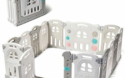 Play22 Foldable Baby Playpen 14 Panel – Kids Safety Activity Play Center – Safety Play Yard Play Pens for Babies – Safety Gates for Indoor and Outdoor Play – Adjustable Shape – NO BPA