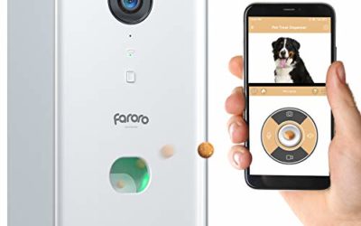 Faroro Dog Camera Treat Dispenser 1080P FHD Night Vision WiFi Pet Tossing Camera with 2-Way Audio for Monitoring and Talking with Your Pet Remotely