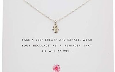 Dogeared Reminders- "All is Well" Sterling Silver Hamsa Charm Necklace, 16"+2" Extender