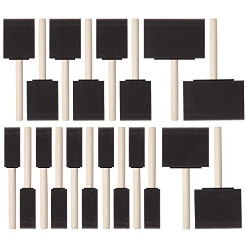 Bates- Foam Paint Brushes, Assorted Sizes, 20 Pcs, Sponge Paint Brush, Foam Brushes, Foam Brushes for Painting, Foam Brushes for Staining, Foam Brushes for Polyurethane, Sponge Brushes for Painting