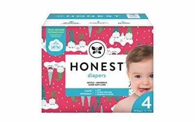 The Honest Company Club Box – Rose Blossom & Strawberries Print with TrueAbsorb Technology Plant-Derived Materials Hypoallergenic