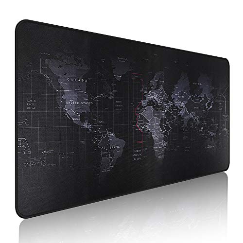 EFISH Large Gaming Mouse Map Pad,with Non-Slip Base,Waterproof and Foldable Pad,Extended XXL Size,35.4X15.75 Inches,Desktop Pad Suitable for Gamers,Suitable for Desktop,Office and Home,Black.