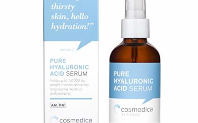 Cosmedica Hyaluronic Acid Serum for Skin – 4 Fl. Oz Hydrating Facial Moisturizer with Anti-Aging Skin Care Properties. Beauty and Skin Care