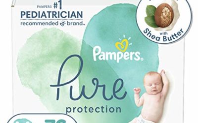 Diapers Newborn/Size 0 (<10 lb), 76 Count – Pampers Pure Protection Disposable Baby Diapers, Hypoallergenic and Unscented Protection, Super Pack
