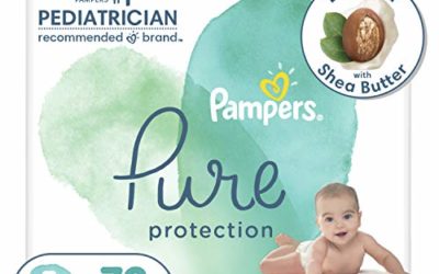 Diapers Newborn/Size 1 (8-14 lb), 32 Count – Pampers Pure Protection Disposable Baby Diapers, Hypoallergenic and Unscented Protection, Jumbo Pack (Packaging May Vary)