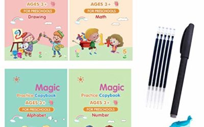 English Magic Practice Copybook, Magic Calligraphy That Can Be Reused Handwriting Copybook Set Reusable Calligraphy Copybook Tracing Book for Children Calligraphic Letter Writing