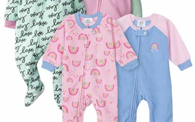 Gerber Baby Girls' 4-Pack Blanket Sleeper, Rainbow Love, 24 Months