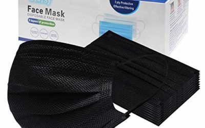 Biwisy 50pcs 3-Ply Disposable Face Mask With Elastic Earloop Masks (50PCS, Black)