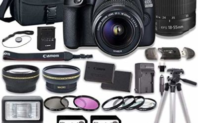 Canon EOS 2000D (Rebel T7) DSLR Camera Bundle with 18-55mm Lens + 2pc Kingston 32GB Memory Cards + Accessory Kit