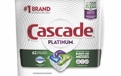 Cascade Platinum Dishwasher Pods, Actionpacs Dishwasher Detergent, Fresh Scent, 62 Count