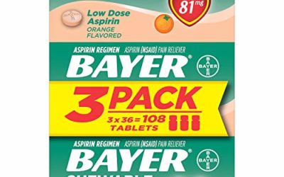 Aspirin Regimen Bayer 81mg Chewable Tablets | #1 Doctor Recommended Aspirin Brand | Pain Reliever | Orange Flavor | 108 Count