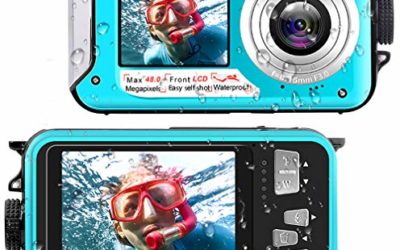 Waterproof Digital Camera Underwater Camera Full HD 2.7K 48 MP Video Recorder Selfie Dual Screens 16X Digital Zoom Flashlight Waterproof Camera for Snorkeling