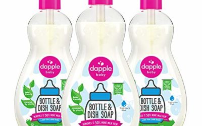 DAPPLE Baby Bottle and Dish Soap, Fragrance Free Dish Liquid, Plant Based, Hypoallergenic, 1 Pump Included, 17.75 Fl Oz (Pack of 3)