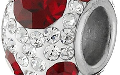 Disney Stainless Steel Mickey January Crystal Birthstone Bead Charm