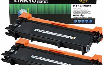 LINKYO Compatible Toner Cartridge Replacement for Brother TN660 TN630 (2-Pack, High Yield, Design V3)
