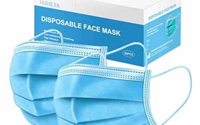 50 Pcs Disposable Face Mask 3-Ply Breathable & Comfortable Filter Safety Mask, Protective Blue Masks for Indoor and Outdoor