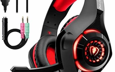 Beexcellent Gaming Headset with Noise Canceling mic, PS4 Xbox One Headset with Crystal 3D Gaming Sound, Memory Foam Earpad for PC, Mac, Laptop, Mobile