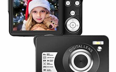 Digital Camera,30MP Compact Camera,2.7 inch Pocket Camera,Rechargeable Small Digital Camera for Kids,Students,School,Children,Photography with 8X Zoom (32GB SD Card Included)