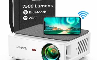 Video Projector, YABER V6 WiFi Bluetooth Projector 7500 Lux Full HD Native 1920&times;1080P Projector, 4P/4D Keystone Support 4k&Zoom, Portable Wireless LCD LED Home&Outdoor for iOS/Android/PS4