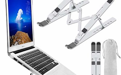 Laptop Stand, Laptop Holder Riser Computer Stand, Adjustable Aluminum Foldable Portable Notebook Stand, Compatible with MacBook Air Pro, HP, Lenovo, Dell, More 10-15.6&rdquo; Laptops and Tablets (Silver)