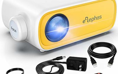 Mini Projector, ELEPHAS Portable Projector for iPhone, Video Smart Led Pocket Pico Small Home Phone Projector for Bedroom with Laptop HDMI USB TV AV Interfaces and Remote Control to Watch Cartoon