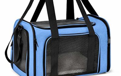 Henkelion Large Cat Carriers Dog Carrier Pet Carrier for Large Cats Dogs Puppies up to 25Lbs, Big Dog Carrier Soft Sided, Collapsible Waterproof Travel Puppy Carrier – Large – Blue