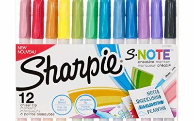 Sharpie S-Note Creative Markers, Highlighters, Assorted Colors, Chisel Tip, 12 Count