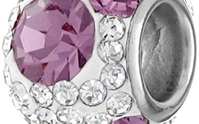 Disney Stainless Steel Mickey June Crystal Birthstone Bead Charm