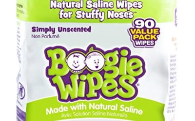 Hand, Face and Nose Wet Wipes for Kids and Baby, Boogie Wipes, Alcohol Free, Unscented, Wipes Away Dirt and Germs, Soft Natural Saline Tissue with Aloe, Chamomile and Vitamin E, 45 Count, Pack of 2