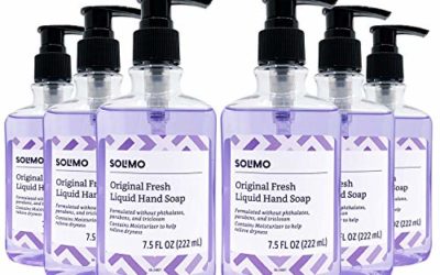 Amazon Brand – Solimo Original Fresh Liquid Hand Soap, 7.5 Fluid Ounce, Pack of 6