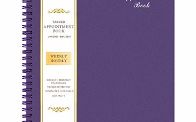 2021 Weekly Appointment Book & Planner – 2021 Daily Hourly Planner with Twin-Wire Binding, 8" x 10", Jan – Dec 2021, Hourly Interval, Lay – Flat, Round Corner, Thick Paper – Purple