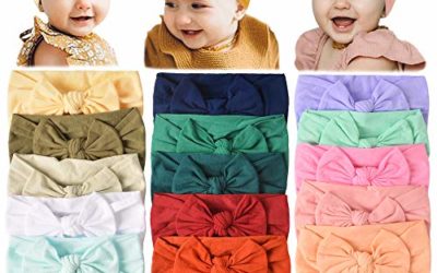 18PCS Baby Nylon Headbands Hairbands Hair Bow Elastics for Baby Girls Newborn Infant Toddlers Kids (Set-18)