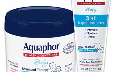 Aquaphor Baby Skin Care Set – Fragrance Free, Prevents, Soothes and Treats Diaper Rash – Includes 14 oz. Jar of Advanced Healing Ointment & 3.5 oz Tube of Diaper Rash Cream