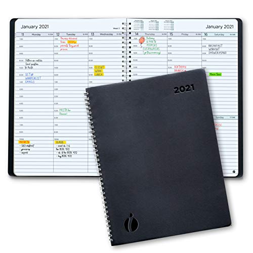 2021 Weekly Planner and Monthly Planner – Hourly Appointment Book 2021 – Softcover, Twin-Wire Binding – Simple Design Inspires Productivity – 6.5 x 8.5