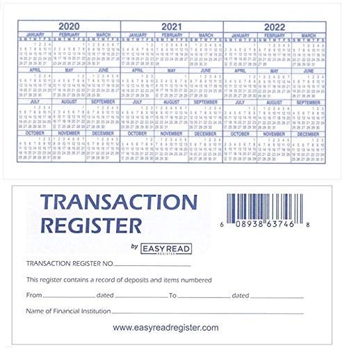 12 Check registers for Personal Checkbook – Checkbook Ledger Transaction Registers Log for Personal or Business Bank Checking Account, Saving Account, Deposit, Credit Card, and Large Booklet