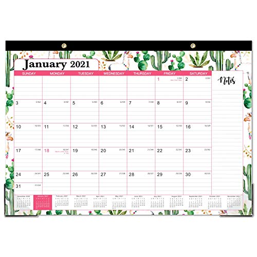 2021 Desk Calendar – Yearly Desk/Wall Calendar, 12 Months Desk Calendar, 12" x 17", January 2021- December 2021, Large Ruled Blocks for Planning and Organizing for Home or Office