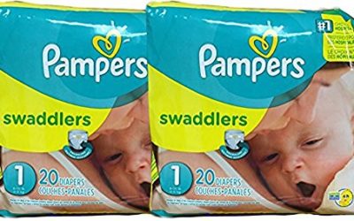 Pampers Swaddlers Diapers, Size 1, 20 Count Pack of 2 (Total of 40 Pampers)