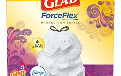 Glad ForceFlex Tall Kitchen Drawstring Trash Bags – 13 Gallon White Trash Bag, Gain Island Fresh Scent with Febreze Freshness – 110 Count (Package May Vary)