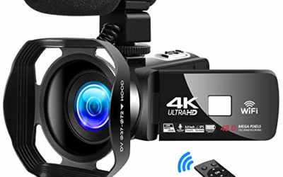 4K Video Camera Camcorder Vlogging Camera for YouTube UHD 48M 30FPS Digital Zoom Camcorder Infrared Night Vision 3 in Touch Screen Recorder with Hood Support Webcam Microphone