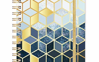 Unruled/Blank/Plain/Unlined Notebook – Sketchbook with Premium Thick Paper – Dividers Gift – Flexible Hardcover with Golden Binding, Page Quick Finder, 8.46"x 6.34", Elastic Closure, Inner Pocket