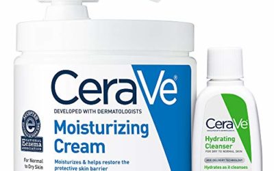 CeraVe Moisturizing Cream Combo Pack | Contains 16 Ounce with Pump and 1 Ounce Hydrating Facial Cleanser Trial/Sample Size