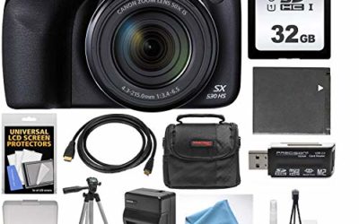 Canon PowerShot SX530 HS Wi-Fi Digital Camera with 32GB Card + Case + Battery & Charger + Tripod + Kit